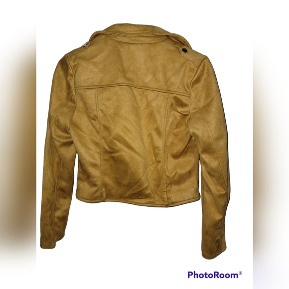 Primark Faux Suede Moto Jacket Size 6 - Picture 3 of 9